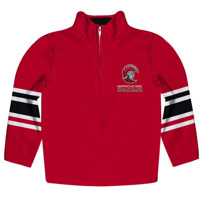 Tampa Spartans Vive La Fete Game Day Red Quarter Zip Pullover Stripes on Sleeves - Vive La Fête - Online Apparel Store