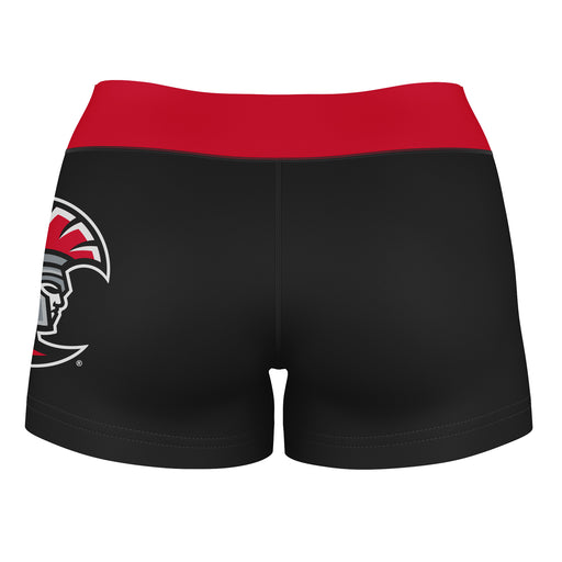 Tampa Spartans Vive La Fete Game Day Logo on Thigh & Waistband Black & Red Women Yoga Booty Workout Shorts 3.75 Inseam" - Vive La Fête - Online Apparel Store