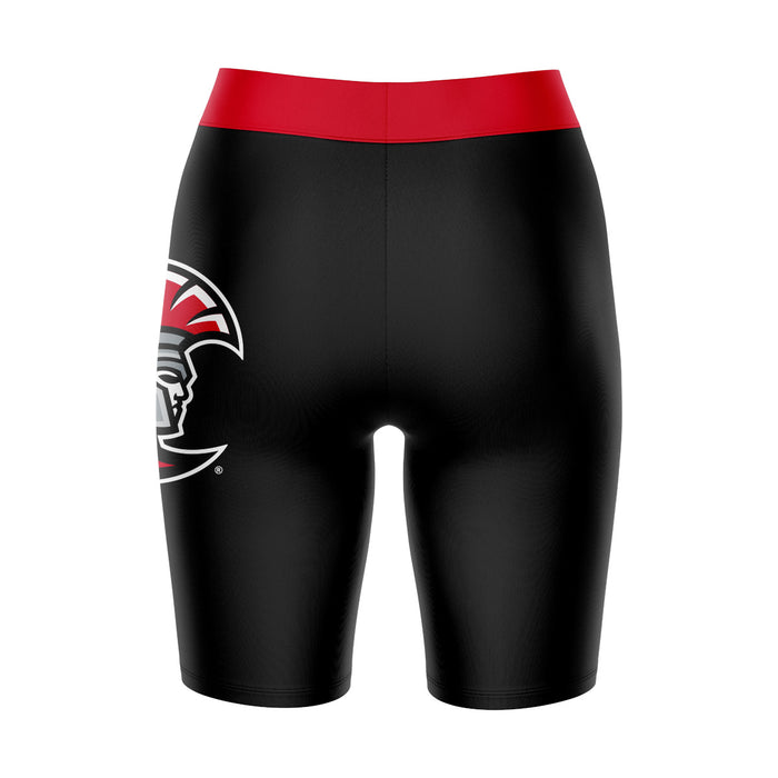 Tampa Spartans Vive La Fete Game Day Logo on Thigh and Waistband Black and Red Women Bike Short 9 Inseam" - Vive La Fête - Online Apparel Store