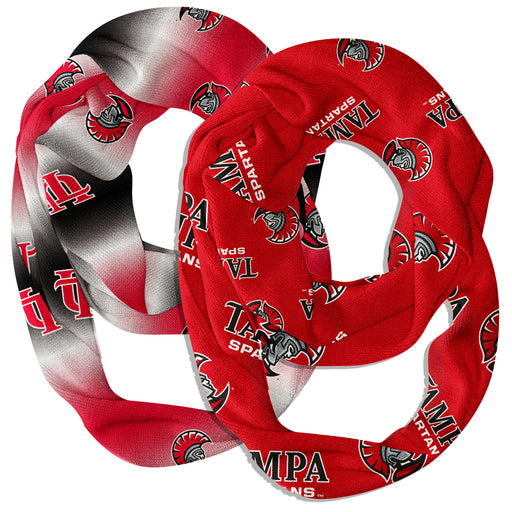 Tampa Spartans Vive La Fete All Over Logo Game Day Collegiate Women Set of 2 Light Weight Ultra Soft Infinity Scarfs
