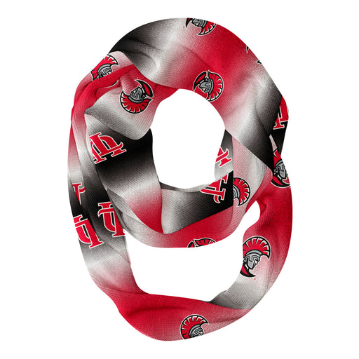 Tampa Spartans Vive La Fete All Over Logo Game Day Collegiate Women Ultra Soft Knit Infinity Scarf
