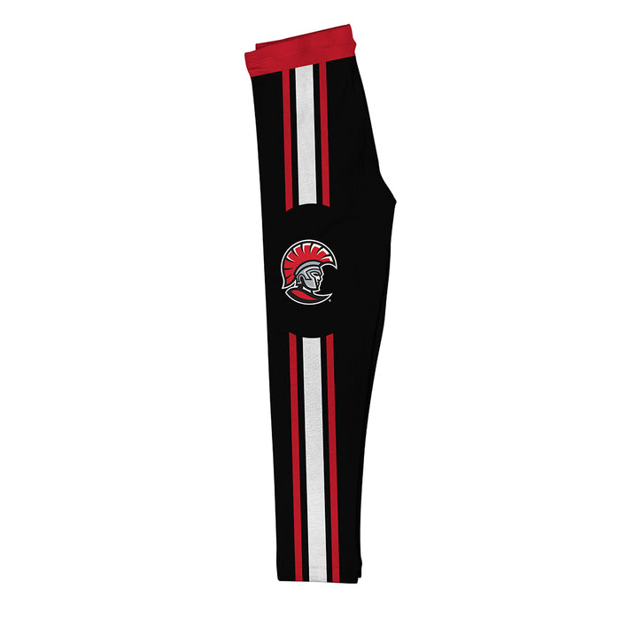 Tampa Spartans Vive La Fete Girls Game Day Black with Red Stripes Leggings Tights