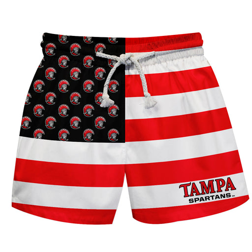 Tampa Spartans Vive La Fete Game Day Red White Black Flag Swimtrunks V1