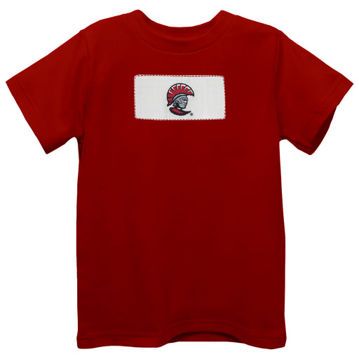 Tampa Spartans Smocked Red Knit Short Sleeve Boys Tee Shirt