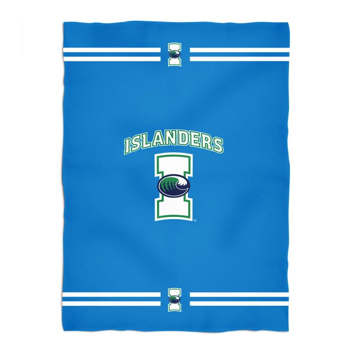 Texas A&M Corpus Christi Islanders Game Day Soft Premium Fleece Blue Throw Blanket 40" x 58” Logo and Stripes - Vive La Fête - Online Apparel Store