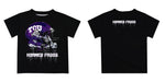 TCU Horned Frogs Original Dripping Football Helmet Black T-Shirt by Vive La Fete - Vive La Fête - Online Apparel Store