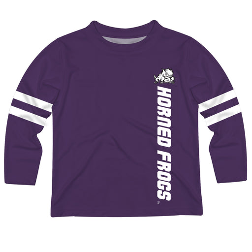 TCU Honed Frogs Stripes Purple Long Sleeve Tee Shirt - Vive La Fête - Online Apparel Store