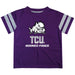 TCU Honed Frogs Stripes Purple Short Sleeve Tee Shirt - Vive La Fête - Online Apparel Store