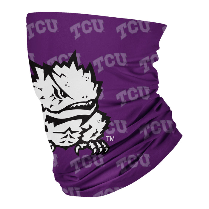 TCU Horned Frogs Neck Gaiter Purple All Over Logo - Vive La Fête - Online Apparel Store