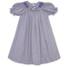 TCU Smocked Embroidered Purple Check Short Sleeve Girls Bishop - Vive La Fête - Online Apparel Store
