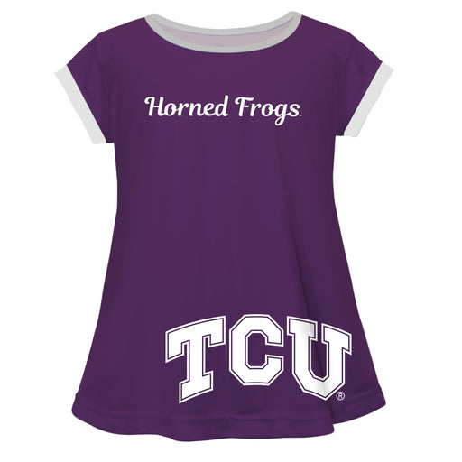 TCU Honed Frogs Repeat Logo Purple Sleeveless Lily Dress - Vive La Fête - Online Apparel Store