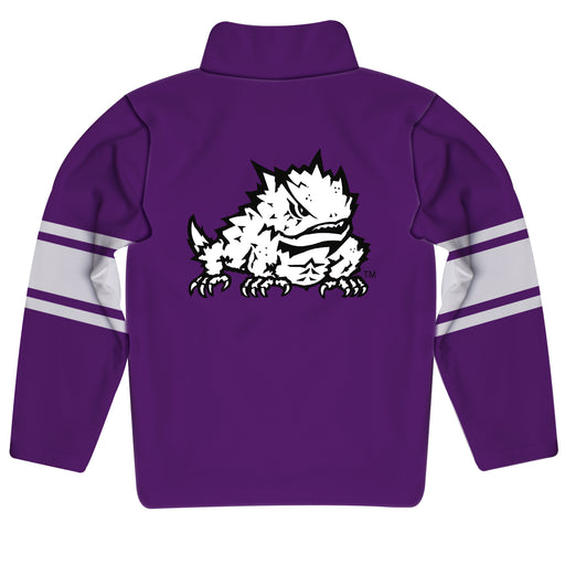 TCU Stripes Purple Long Sleeve Quarter Zip Sweatshirt - Vive La Fête - Online Apparel Store
