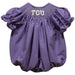 TCU Horned Frogs Smocked Purple Gingham Short Sleeve Girls Bubble