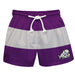 TCU Horned Frogs Vive La Fete Purple and White Wide Stripes Swimtrunks 