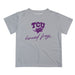 TCU Horned Frogs Vive La Fete Script V1 Gray Short Sleeve Tee Shirt