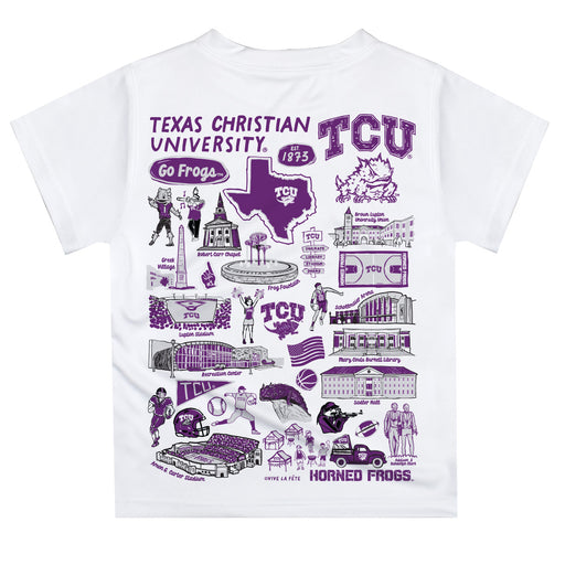 TCU Horned Frogs Hand Sketched Vive La Fete Impressions Artwork Boys Gray Short Sleeve Tee Shirt - Vive La Fête - Online Apparel Store