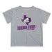 TCU Horned Frogs Vive La Fete State Map Gray Short Sleeve Tee Shirt
