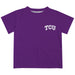 TCU Horned Frogs Vive La Fete Impressions Artwork Boys Purple Short Sleeve Tee Shirt V1