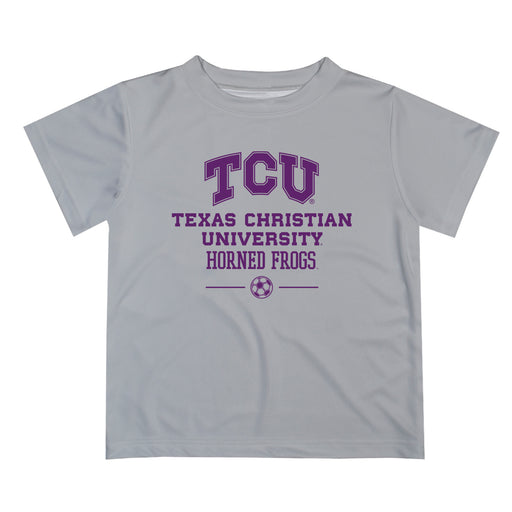 TCU Horned Frogs Vive La Fete Soccer V1 Gray Short Sleeve Tee Shirt