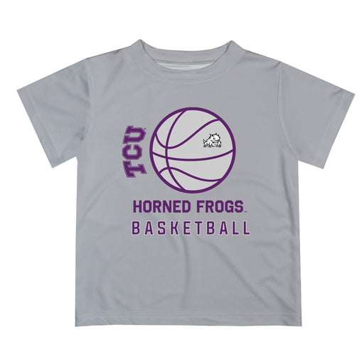 TCU Horned Frogs Vive La Fete Basketball V1 Gray Short Sleeve Tee Shirt