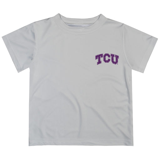 TCU Horned Frogs Hand Sketched Vive La Fete Impressions Artwork Boys Gray Short Sleeve Tee Shirt