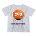 TCU Horned Frogs Original Dripping Basketball White T-Shirt by Vive La Fete