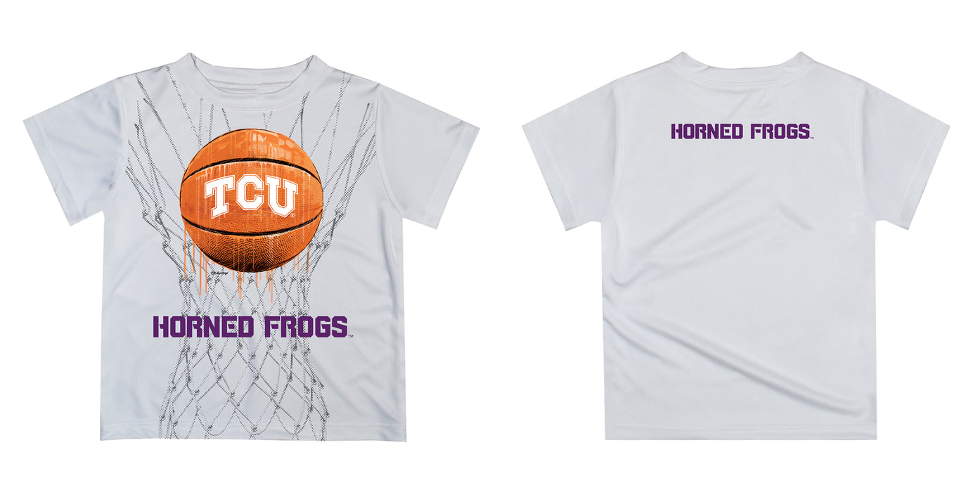 TCU Horned Frogs Original Dripping Basketball Purple T-Shirt by Vive La Fete - Vive La Fête - Online Apparel Store