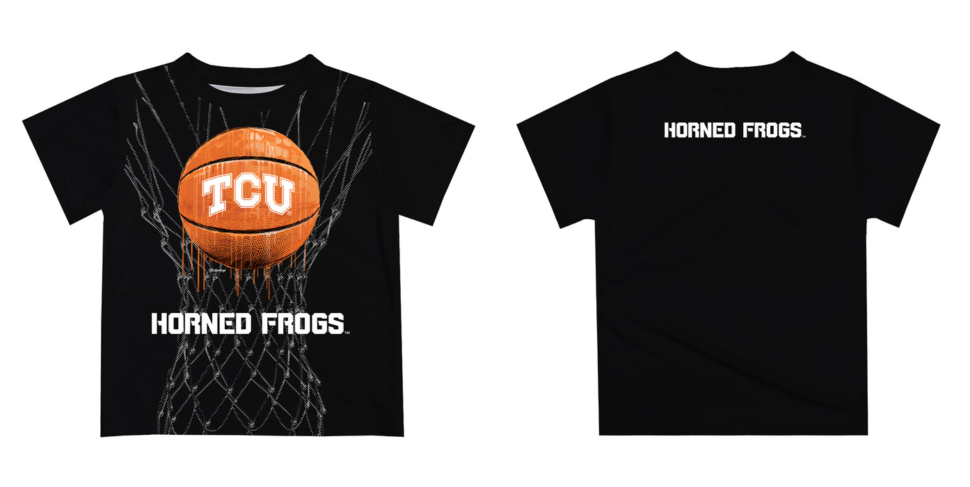 TCU Horned Frogs Original Dripping Basketball Purple T-Shirt by Vive La Fete - Vive La Fête - Online Apparel Store