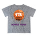 TCU Horned Frogs Original Dripping Basketball Gray T-Shirt by Vive La Fete