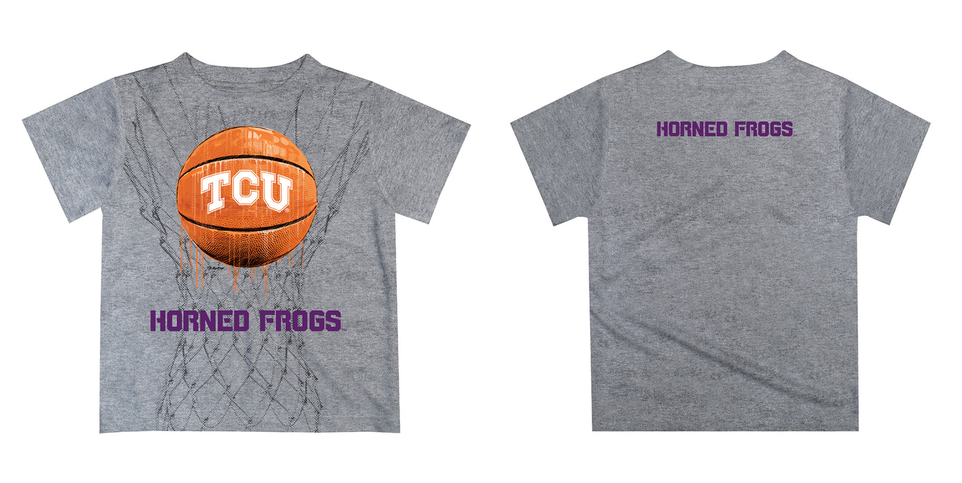TCU Horned Frogs Original Dripping Basketball Purple T-Shirt by Vive La Fete - Vive La Fête - Online Apparel Store