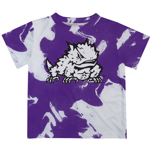 TCU Horned Frogs Vive La Fete Marble Boys Game Day Purple Short Sleeve Tee