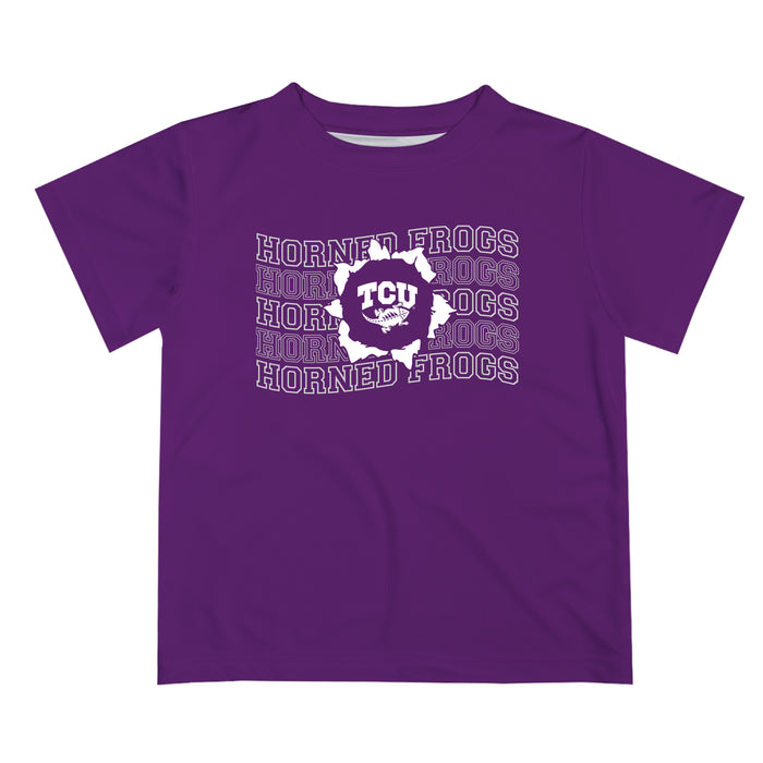 TCU Horned Frogs Vive La Fete  Purple Art V1 Short Sleeve Tee Shirt