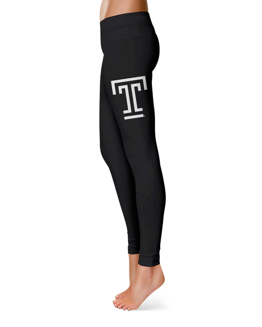 Temple University Owls Vive La Fete Game Day Collegiate Large Logo on Thigh Women Black Yoga Leggings 2.5 Waist Tights" - Vive La Fête - Online Apparel Store