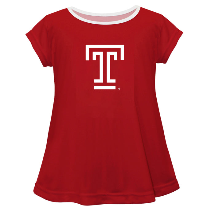 Temple University Owls TU Vive La Fete Girls Game Day Short Sleeve Red Top with School Logo - Vive La Fête - Online Apparel Store