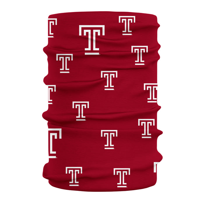 Temple University Owls TU Vive La Fete All Over Logo Game Day Collegiate Face Cover Soft 4-Way Stretch Neck Gaiter - Vive La Fête - Online Apparel Store