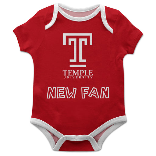 Temple University Owls TU Vive La Fete Infant Game Day Red Short Sleeve Onesie New Fan Logo and Name Bodysuit - Vive La Fête - Online Apparel Store