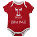Temple University Owls TU Vive La Fete Infant Game Day Red Short Sleeve Onesie New Fan Logo and Name Bodysuit - Vive La Fête - Online Apparel Store