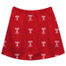 Temple University Owls TU Vive La Fete Girls Game Day All Over Logo Elastic Waist Classic Play Red Skirt - Vive La Fête - Online Apparel Store