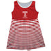 Temple University Owls TU Vive La Fete Girls Game Day Sleeveless Tank Dress Solid Red Logo Stripes on Skirt - Vive La Fête - Online Apparel Store