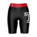 Temple Owls TU Vive La Fete Game Day Logo on Thigh and Waistband Black and Red Women Bike Short 9 Inseam"