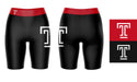 Temple Owls TU Vive La Fete Game Day Logo on Thigh and Waistband Black and Red Women Bike Short 9 Inseam" - Vive La Fête - Online Apparel Store