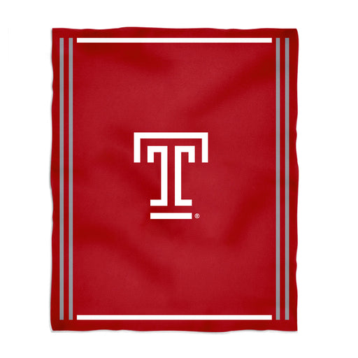 Temple University Owls TU Vive La Fete Kids Game Day Red Plush Soft Minky Blanket 36 x 48 Mascot