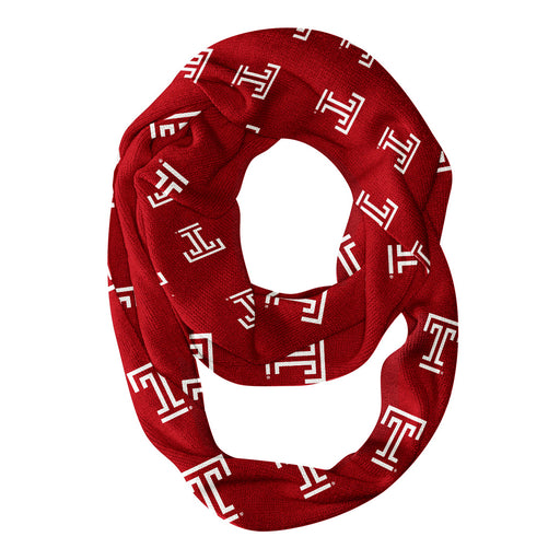 Temple Owls TU Vive La Fete Repeat Logo Game Day Collegiate Women Light Weight Ultra Soft Infinity Scarf