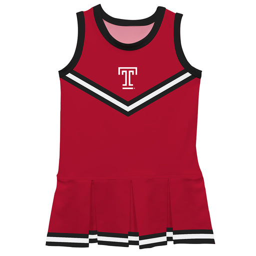 Temple University Owls TU Vive La Fete Game Day Red Sleeveless Cheerleader Dress