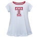 Temple Owls TU Vive La Fete Girls Game Day Short Sleeve White Top with School Logo and Name