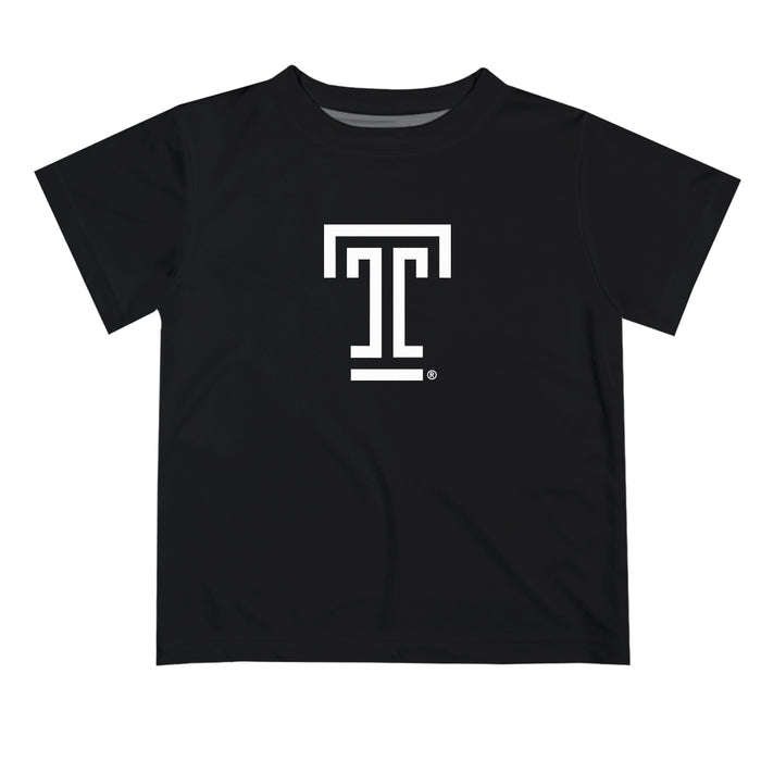 Temple Owls TU Vive La Fete Script V1 Black Short Sleeve Tee Shirt