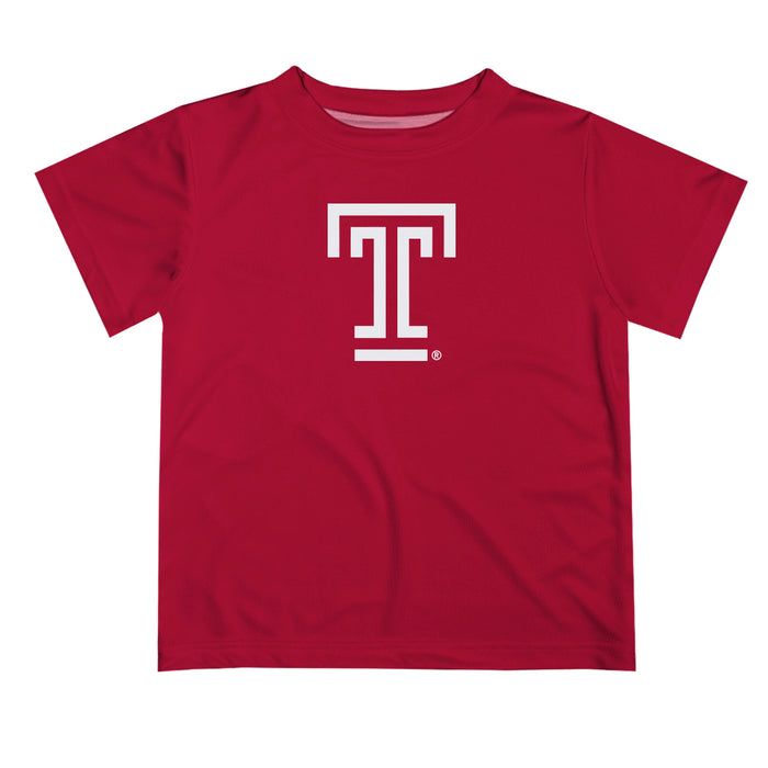 Temple Owls TU Vive La Fete Script V1 Red Short Sleeve Tee Shirt