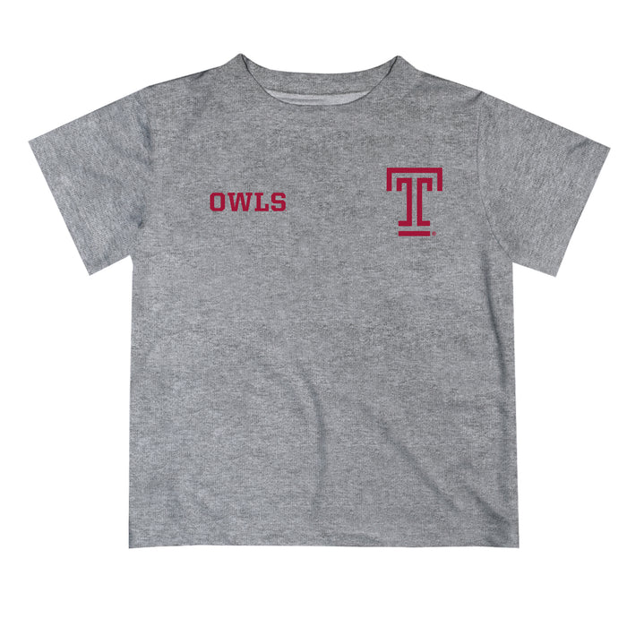 Temple Owls TU Vive La Fete Boys Game Day V2 Gray Short Sleeve Tee Shirt