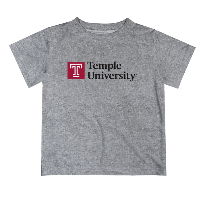 Temple Owls TU Vive La Fete Boys Game Day V3 Gray Short Sleeve Tee Shirt