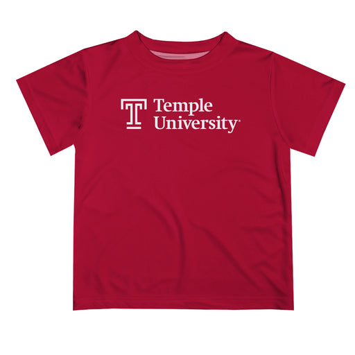 Temple Owls TU Vive La Fete Boys Game Day V3 Red Short Sleeve Tee Shirt